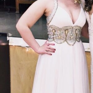 Elegant White and Gold Gown